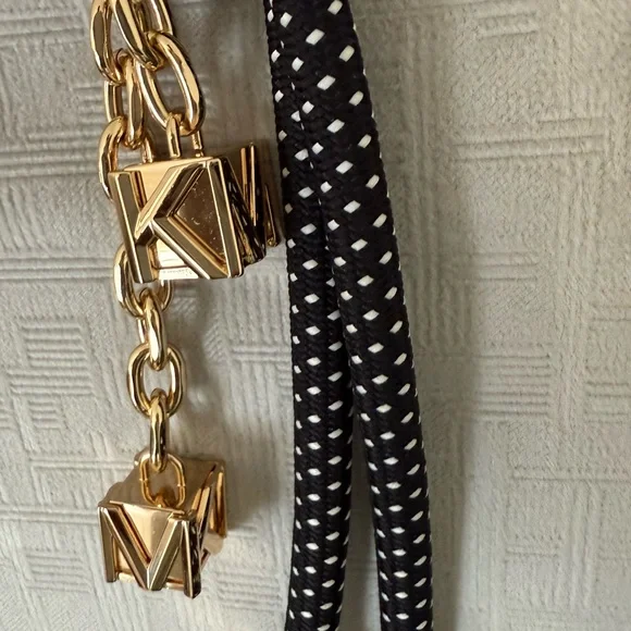 New MICHAEL KORS Gold & Black Cord Bag Charm (CHARM ONLY - bag not included) - Picture 4 of 12